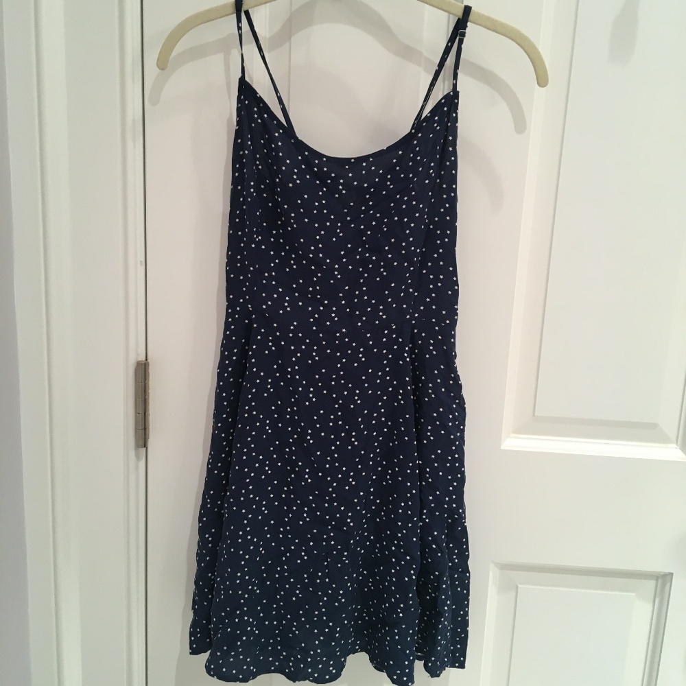 Navy Blue Swing Dress with Stars